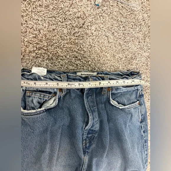 Reformation Pleated Reworked High Rise Wide Leg Jeans -27 - Picture 8 of 13